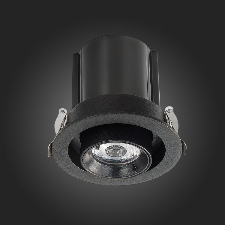 ST702.338.12 Св-к встр. Черный LED 1*12W 3000K 900Lm Ra80 24° IP20 D90xH92 180-240V ST702