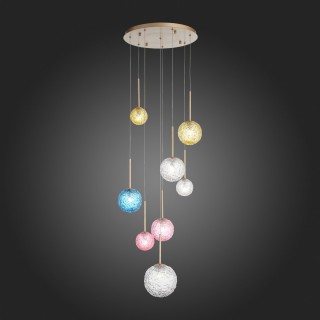 SL1152.253.08 Светильник подвесной ST-Luce Золотистый/Разноцветный G9 8*5W ARCOBALINO-foto5