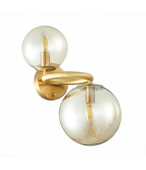 SL1162.301.02 Светильник настенный ST-Luce Латунь/Коньячный E14 2*40W GORIZIA-foto2