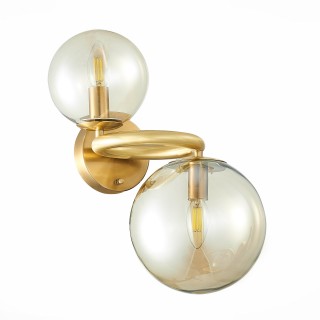 SL1162.301.02 Светильник настенный ST-Luce Латунь/Коньячный E14 2*40W GORIZIA-foto2