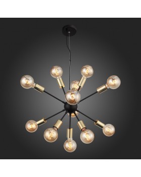 SL437.403.12 Люстра подвесная ST-Luce Черный, Золото E27 12*60W FOGLIONE-foto8