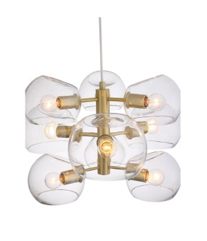 SL434.203.09 Люстра подвесная ST-Luce Латунь/Прозрачный E14 9*40W CALMARE-foto2