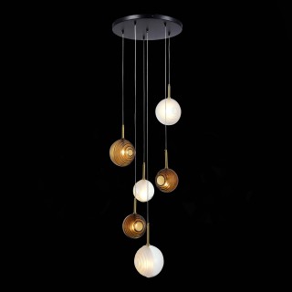 SL1183.543.06 Светильник подвесной ST-Luce Латунь/Черный, Белый G9 6*5W Foligno-foto4