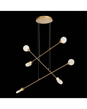 SL6104.203.06 Светильник подвесной ST-Luce Золотистый/Прозрачный,С пузырьками воздуха LED 6*3W 3000K Montecelio-foto4