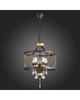 SL789.423.05 Люстра подвесная ST-Luce Темный кофе, Золото/Темный кофе, Золото, Прозрачный E14 5*60W GRASSО-foto4