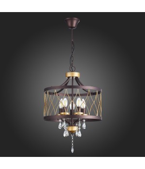 SL789.423.05 Люстра подвесная ST-Luce Темный кофе, Золото/Темный кофе, Золото, Прозрачный E14 5*60W GRASSО-foto4