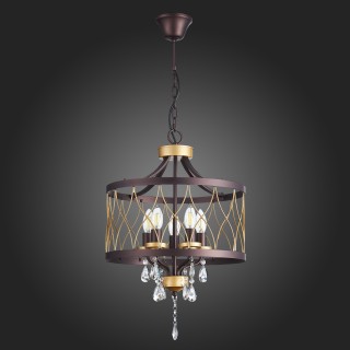 SL789.423.05 Люстра подвесная ST-Luce Темный кофе, Золото/Темный кофе, Золото, Прозрачный E14 5*60W GRASSО-foto4