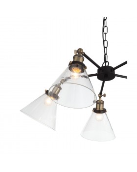 SL237.413.05 Люстра подвесная ST-Luce Черный, Матовое золото/Прозрачный E27 5*60W EVOLUTO-foto3