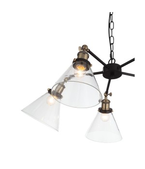 SL237.413.05 Люстра подвесная ST-Luce Черный, Матовое золото/Прозрачный E27 5*60W EVOLUTO-foto3