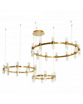 SL6007.203.54 Люстра подвесная ST-Luce Латунь/Прозрачный LED 54*2,5W 4000K GEMINA-foto3
