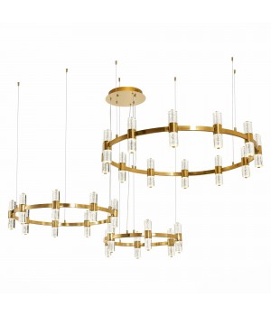 SL6007.203.54 Люстра подвесная ST-Luce Латунь/Прозрачный LED 54*2,5W 4000K GEMINA-foto3