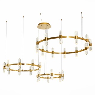 SL6007.203.54 Люстра подвесная ST-Luce Латунь/Прозрачный LED 54*2,5W 4000K GEMINA-foto3