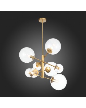 SL1150.203.08 Светильник подвесной ST-Luce Матовое золото/Прозрачный E27 8*40W (из 3-х коробок) LIORA-foto7