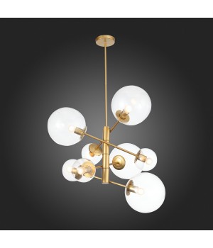 SL1150.203.08 Светильник подвесной ST-Luce Матовое золото/Прозрачный E27 8*40W (из 3-х коробок) LIORA-foto7