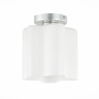SL117.502.01 Светильник потолочный ST-Luce Серебристый/Белый с полосками E27 1*60W ONDE-foto2