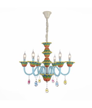 SL674.783.06 Люстра подвесная ST-Luce Разноцветный/Разноцветный E14 6*40W ORNATO-foto2