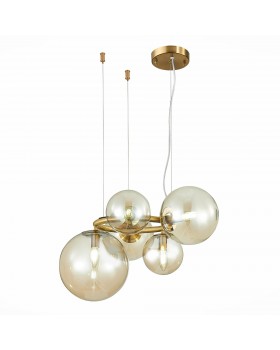 SL1162.303.05 Люстра подвесная ST-Luce Латунь/Коньячный E14 5*40W GORIZIA-foto2