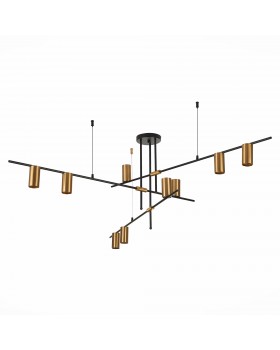 SL1206.402.09 Светильник потолочный ST-Luce Черный/Латунь GU10 9*7W SORMANO-foto2