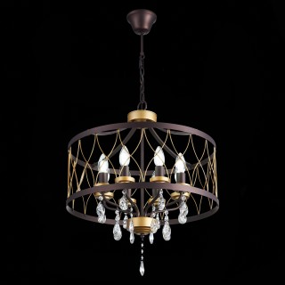 SL789.423.08 Люстра подвесная ST-Luce Темный кофе, Золото/Темный кофе, Золото, Прозрачный E14 8*60W GRASSО-foto7
