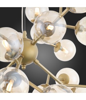 SL438.203.24 Люстра подвесная ST-Luce Золотистый/Коньячный G9 24*5W PALLЕRE-foto9