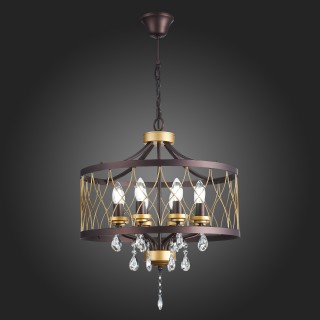 SL789.423.08 Люстра подвесная ST-Luce Темный кофе, Золото/Темный кофе, Золото, Прозрачный E14 8*60W GRASSО-foto5