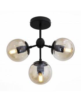 SL549.402.03 Люстра потолочная ST-Luce Черный/Дымчатый E27 3*60W STAMPO-foto2