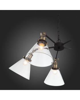 SL237.413.05 Люстра подвесная ST-Luce Черный, Матовое золото/Прозрачный E27 5*60W EVOLUTO-foto9