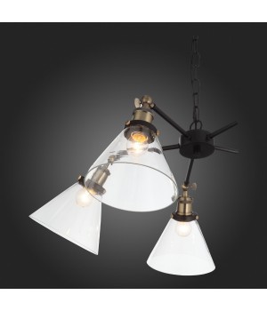 SL237.413.05 Люстра подвесная ST-Luce Черный, Матовое золото/Прозрачный E27 5*60W EVOLUTO-foto9