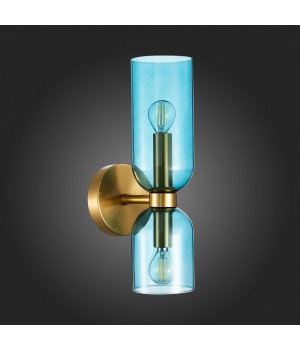 SL1180.211.02 Бра ST-Luce Золотистый/Голубой E14 2*40W TREVISO-foto6