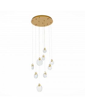 SL6104.203.09 Светильник подвесной ST-Luce Золотистый/Прозрачный,С пузырьками воздуха LED 9*3W 3000K Montecelio-foto2