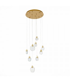 SL6104.203.09 Светильник подвесной ST-Luce Золотистый/Прозрачный,С пузырьками воздуха LED 9*3W 3000K Montecelio-foto2