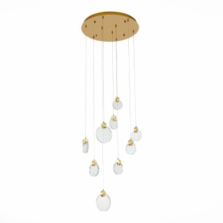 SL6104.203.09 Светильник подвесной ST-Luce Золотистый/Прозрачный,С пузырьками воздуха LED 9*3W 3000K Montecelio-foto2