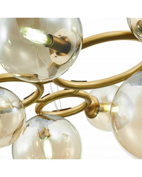 SL1162.303.07 Люстра подвесная ST-Luce Латунь/Коньячный E14 7*40W GORIZIA-foto3