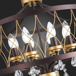 SL789.423.08 Люстра подвесная ST-Luce Темный кофе, Золото/Темный кофе, Золото, Прозрачный E14 8*60W GRASSО-foto12