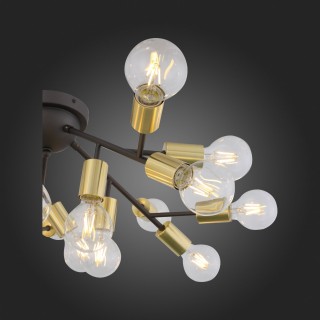 SL437.402.20 Люстра потолочная ST-Luce Золотистый,Черный E27 20*60W FOGLIONE-foto9