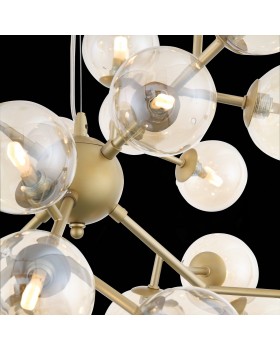 SL438.203.24 Люстра подвесная ST-Luce Золотистый/Коньячный G9 24*5W PALLЕRE-foto6