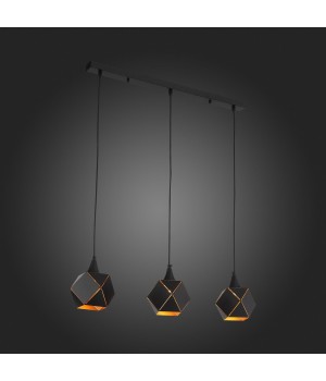 SL258.403.03 Люстра подвесная ST-Luce Черный/Черный, Золото E14 3*40W ENIGMA-foto7