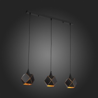 SL258.403.03 Люстра подвесная ST-Luce Черный/Черный, Золото E14 3*40W ENIGMA-foto7