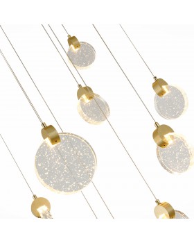 SL6104.203.09 Светильник подвесной ST-Luce Золотистый/Прозрачный,С пузырьками воздуха LED 9*3W 3000K Montecelio-foto3