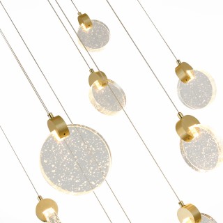 SL6104.203.09 Светильник подвесной ST-Luce Золотистый/Прозрачный,С пузырьками воздуха LED 9*3W 3000K Montecelio-foto3