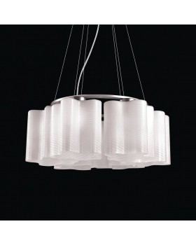 SL117.503.06 Люстра подвесная ST-Luce Серебристый/Белый с полосками E27 6*60W ONDE-foto3