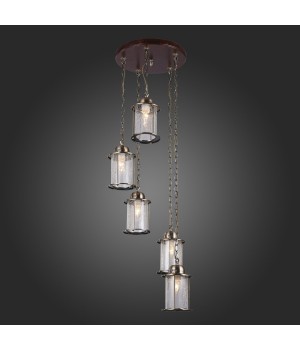 SL150.303.05 Люстра подвесная ST-Luce Бронза, коричневый/Прозрачный с эфектом трещин E27 5*40W VOLANTINO-foto3