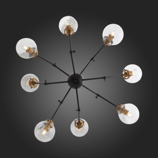 SL234.402.08 Люстра потолочная ST-Luce Черный, Золото/Прозрачный E27 8*40W (из 2-х коробок) VARIETA-foto6