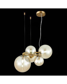 SL1162.303.05 Люстра подвесная ST-Luce Латунь/Коньячный E14 5*40W GORIZIA-foto5