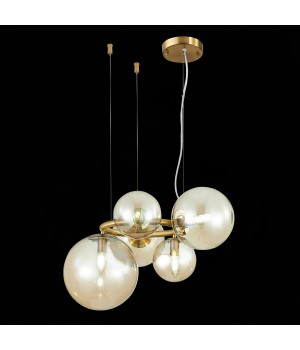 SL1162.303.05 Люстра подвесная ST-Luce Латунь/Коньячный E14 5*40W GORIZIA-foto5