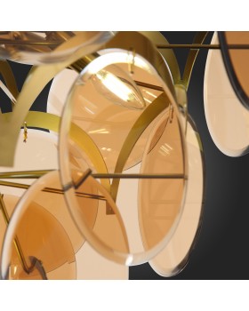 SL1161.333.09 Люстра подвесная ST-Luce Латунь/Янтарный E14 9*60W FAZIA-foto4