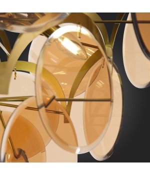 SL1161.333.09 Люстра подвесная ST-Luce Латунь/Янтарный E14 9*60W FAZIA-foto4