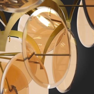 SL1161.333.09 Люстра подвесная ST-Luce Латунь/Янтарный E14 9*60W FAZIA-foto4