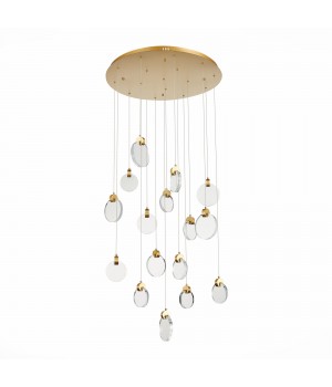 SL6104.203.16 Светильник подвесной ST-Luce Золотистый/Прозрачный,С пузырьками воздуха LED 16*3W 3000K Montecelio-foto2