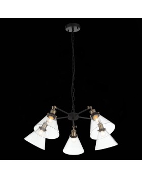 SL237.413.05 Люстра подвесная ST-Luce Черный, Матовое золото/Прозрачный E27 5*60W EVOLUTO-foto4